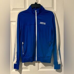 American Eagle Outfitters Blue and White Zip Jacket XS